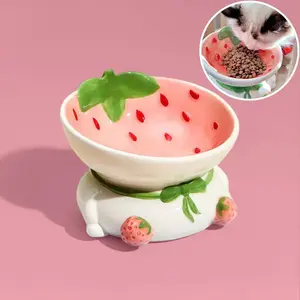 Elevated Ceramic Cat Food Bowl, Raised Design for Whisker Fatigue Relief, Safe & Non-Toxic Material, Ideal for Indoor Cats