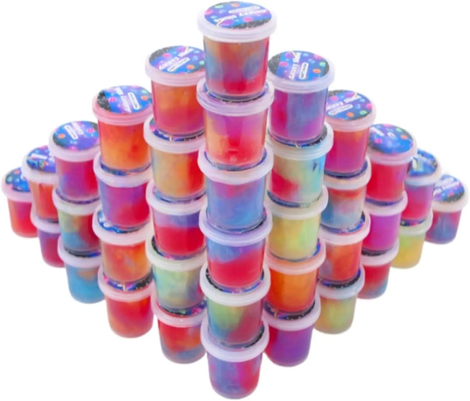 36-Pack Galaxy Slime Cups  | Non-Sticky, Non-Toxic Sensory Toys | Perfect for Stress Relief, Party Favors & Classroom Rewards