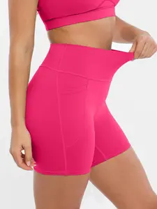 BRXL【Discount for live】Women's 5 Inch Inseam Biker Shorts with Pockets High Waist Buttery Soft Yoga Athletic Gym Running Volleyball Spandex Shorts Underwear Free & Practical Pocket Design UPF 50+ Sun Protection-brxl-3