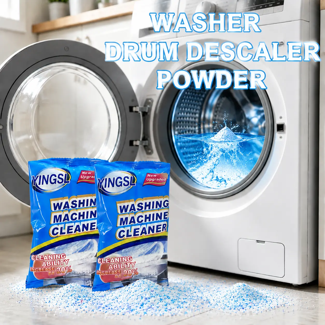 New Washing Machine Cleaner Tablets, Powerful Deep Cleaning & Stain Removal to Refresh Your Washer, Fits All Front Load & Top Load Washers