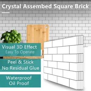 Self-Adhesive Wall Tile Stickers, 3D Thickened Decorative Tiles for Kitchen, Home Renovation, 11.81x11.81 Inches