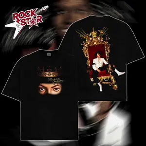 [ Rock Star ] King Tees. Retro Vintage Limited Edition Mens Graphic Tees Cotton Unisex Tshirt Designer Crewneck Top Michael Jackson