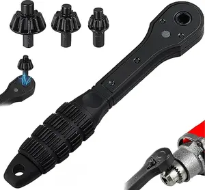 4pcs iron drill wrench 3-in-1 ratchet drill chuck wrench set,3-speed ratchet Forward and reverse rotation Anti-skid handle for easy operation Suitable for1/4-inch hex shank drill bits Best choice for both DIY and professional tools(drill bit chuck wrench)