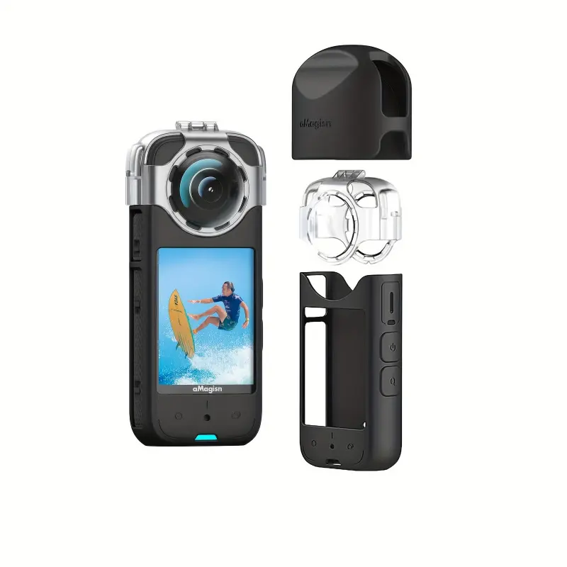 Aston Digital Acrylic Protective Case Set for Insta360 X3 Sports Camera (Black) - 1pc Set with Case + 1 Anti-Fog Lens Protector for Action-Packed Adventures