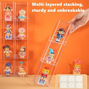 Handheld Toy Storage Box, Transparent Organizer Container, Blind Box Display Rack, Acrylic Case, Clear Storage Box, Ideal for Collectibles & Toys
