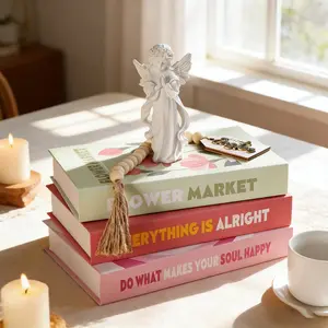 3-Piece Paper Home Decor Book Set, Coffee Table Book Decoration, Faux Book Ornaments, Beautiful Shelf & Cabinet Decor Statue Figurine