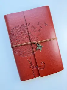 Brown A5 Vintage Faux Leather Binder Notebook