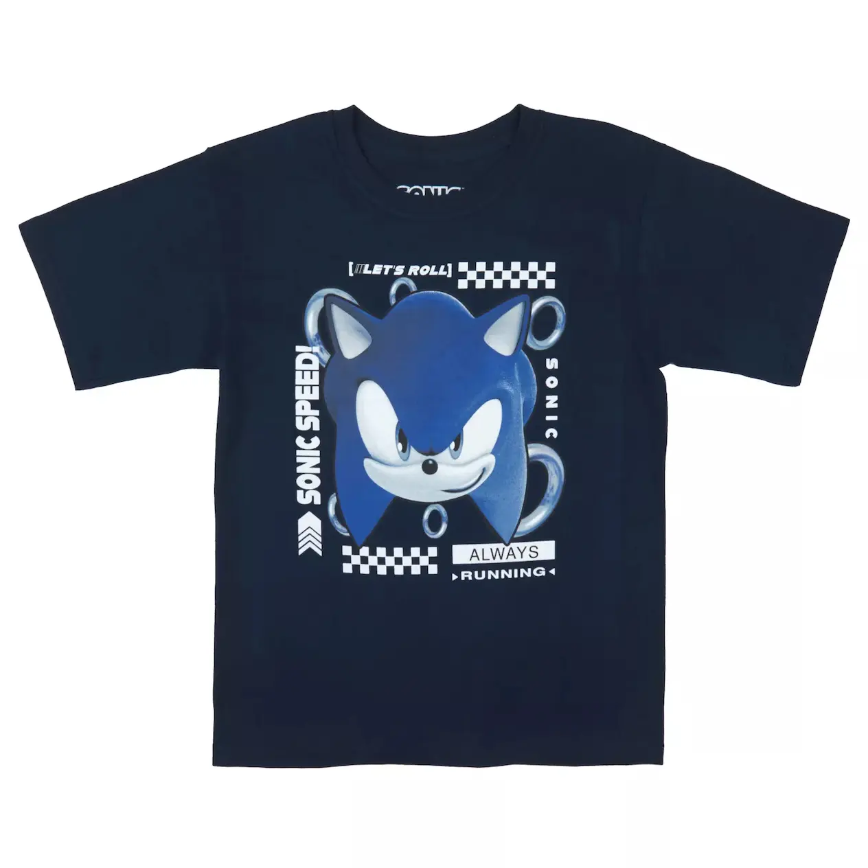 Sonic The Hedgehog Big Boy's Casual Crew Neck Athletic Short Sleeve Graphic Shirt - 100 Cotton Clothing with Blue Rings