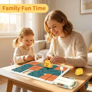 Advanced Car Maze Puzzle, City Adventure Educational Gift, Warehouse Game, Sliding Track Maze, Family Party, Kids Gift, Includes 2 Aa Batteries