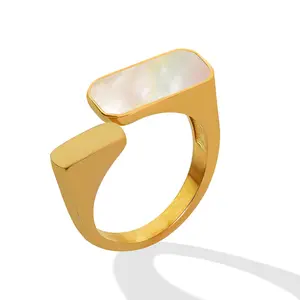 Double Signet Shell Ring