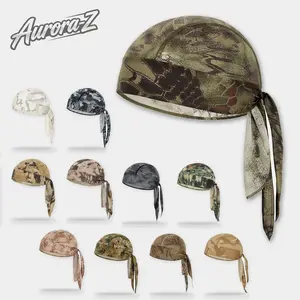 Camouflage Skull Cap, Camo Outdoor Cap, Quick Dry Mesh Beanie, Breathable Skull Beanie, Tie Back Head Wrap, Unisex Outdoor Cap, Lightweight Tactical Cap, Hiking Fishing Cap, Cycling Skull Cap, Multi Color Camo Beanie