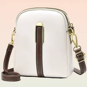 Small Crossbody Bags, Crossbody Purse for Teen Girls Small Initial Cell Phone Stylish Purse Leather Two Compartment Crossbody Bags