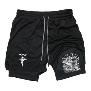 Men's Fullmetal Alchemist Quick Dry Running & Workout Shorts for Gym, Outdoor Sports, and Casual Wear