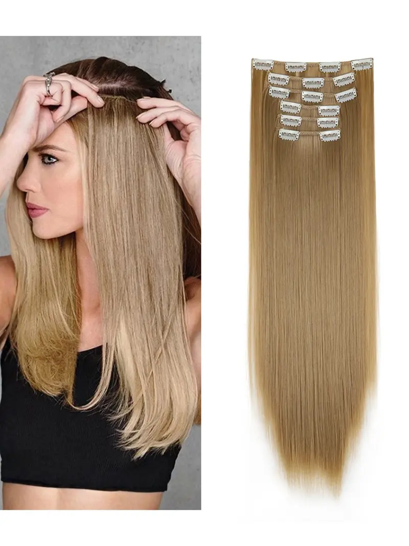 6 piece clip in extensions - TikTok Shop display picture 3