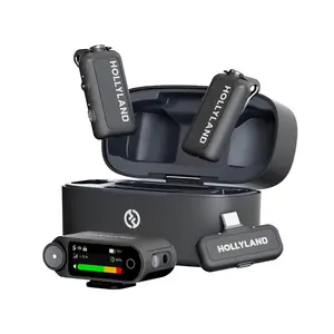 Hollyland LARK MAX 2 Combo 2-Person Wireless Microphone System for Cameras and Mobile Devices (Space Gray, 2.4 GHz)