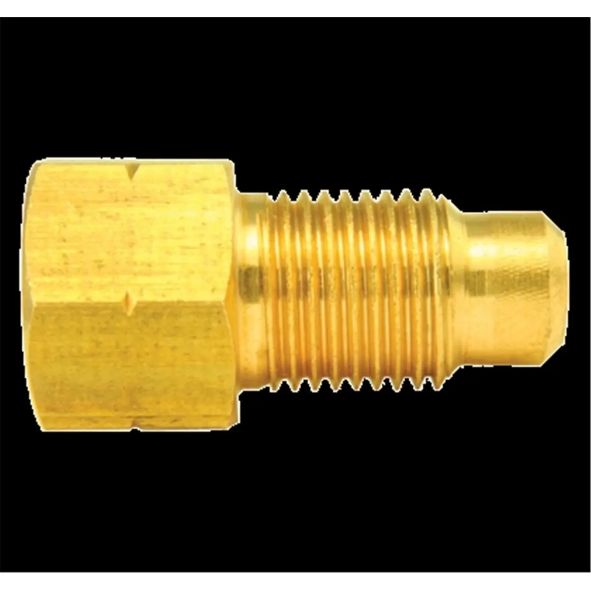 AGS Bubble Type Brass Brake Adapter - Zinc Finish, 0.37-24 in., 3/8-24 in., 10x1.0 mm, Male/Female Ends, Female Side to Brake Line, Male Side to European Port, Household Appliance Parts & Accessories, Brake Adapters