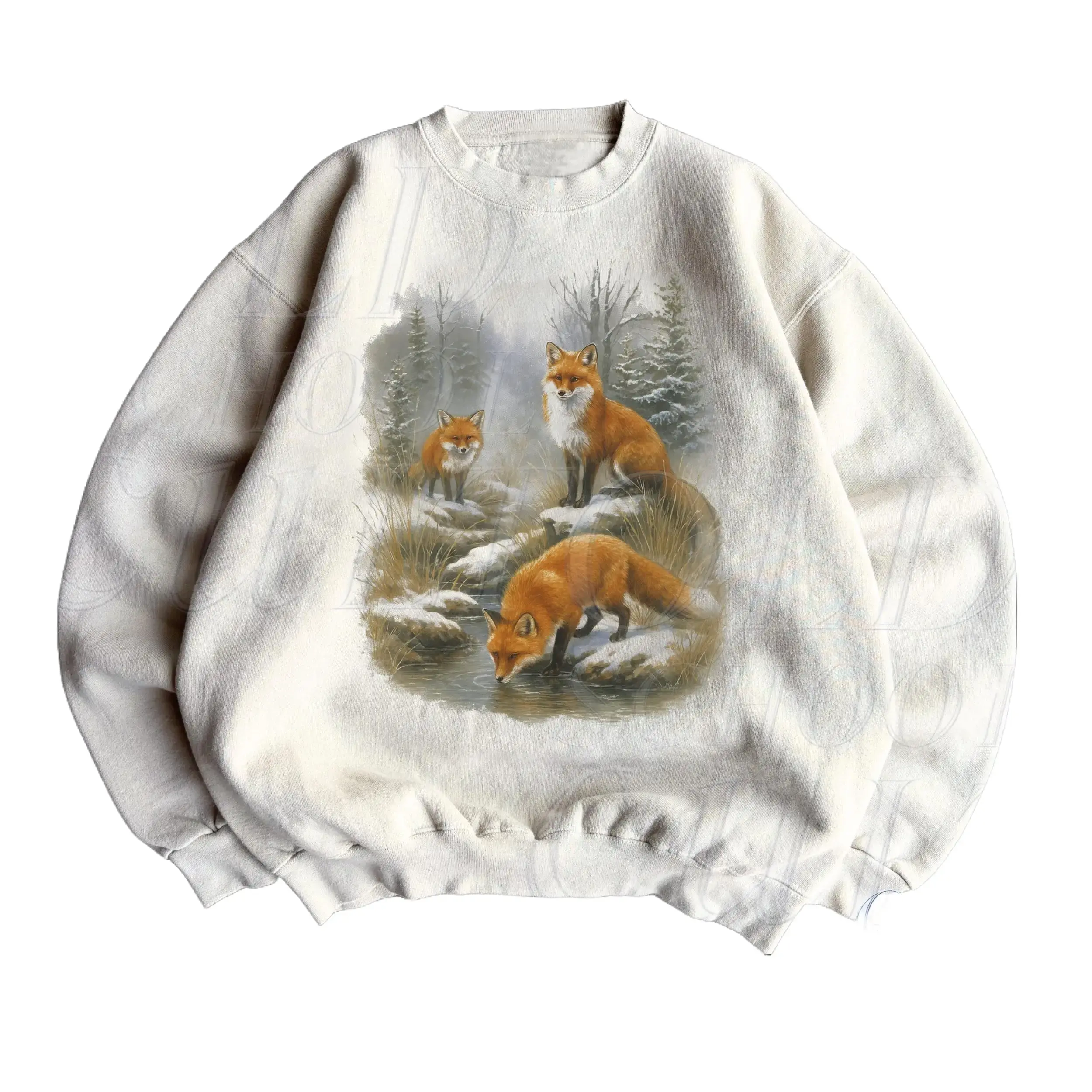 Retro Fox Wildlife Sweatshirt , 90s Vintage Forest Animal Crewneck, Boho Unisex Cabincore Fox Crewneck Mountain Lodge Clothing, Outdoorsman