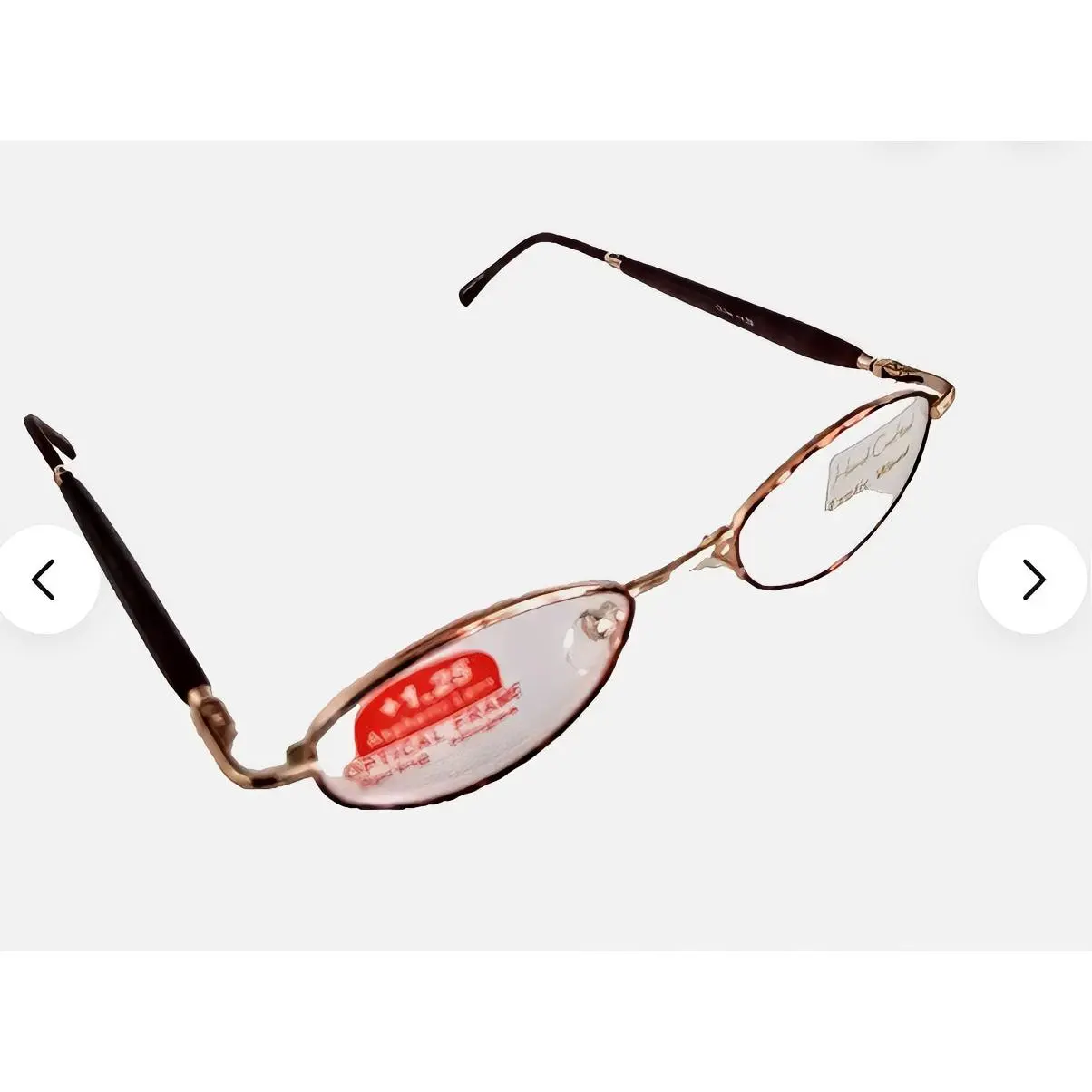 Hand Crafted Wood Eyeglasses, Retro Half-Rim Oval Shape Unisex Frames with Aspheric Glass Lenses, Spring Hinges and +1.25 Magnification, Optical Frame