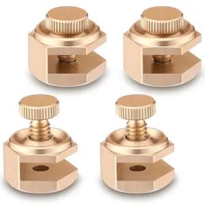 4 Pack Stair/Square Gauge Set Aluminum Alloy Stair Gauge Tool for Framing Square, Stair Stringer Rafter Carpentry Layout for Circular Saw (Gold)