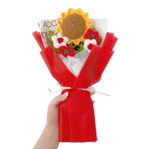 Sunflower Crochet Bouquet Cozy Gift with Soft Light Perfect for Birthdays Anniversaries Housewarmings or Just Because Moments