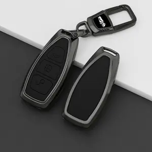 Zinc Alloy Leather Car Key Box for Ford Focus 3 4 St Galaxy Fiesta Fusion Kuga Ecosport Mondeo Mk3 Mk4, Car Decoration Accessories, Car Key Accessory, Car Key Holder