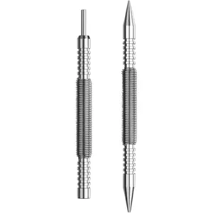 2PCS Dual Head Nail Setter and Hinge Pin Punch Set, 3/32" & 1/16" Hammerless Spring-Loaded Nail Punch Tool, 5000 PSI Striking Force Hinge Pin Removal Tool for Metal or Wood