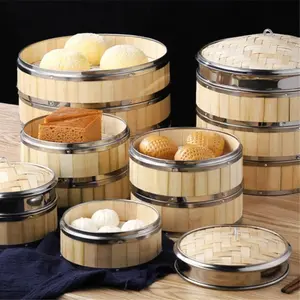 Traditional Handmade Stainless Steel Steamer Basket for Cooking Rice Noodles Fish Porridge Dim Sum Perfect Kitchen Tool