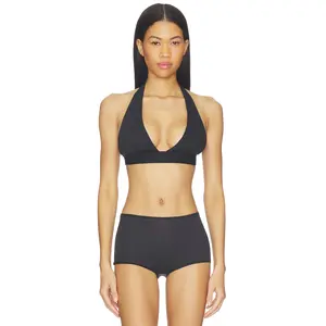 SKIMS Halter Bralette in Soot