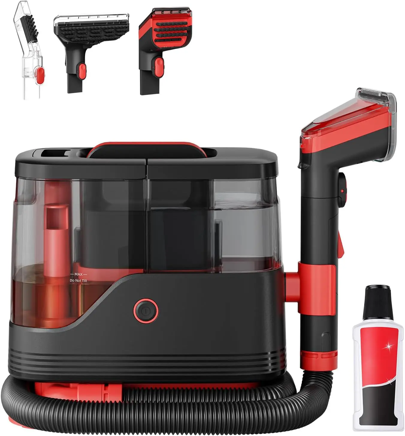 NEWBULIG Carpet and Upholstery Cleaner Machine Portable Carpet Shampooer Couch Cleaner with 3 Brushes, Removable Water Tank, 13KPa, Spot Shampooer for Sofa, Car Seat, Stairs and Rugs