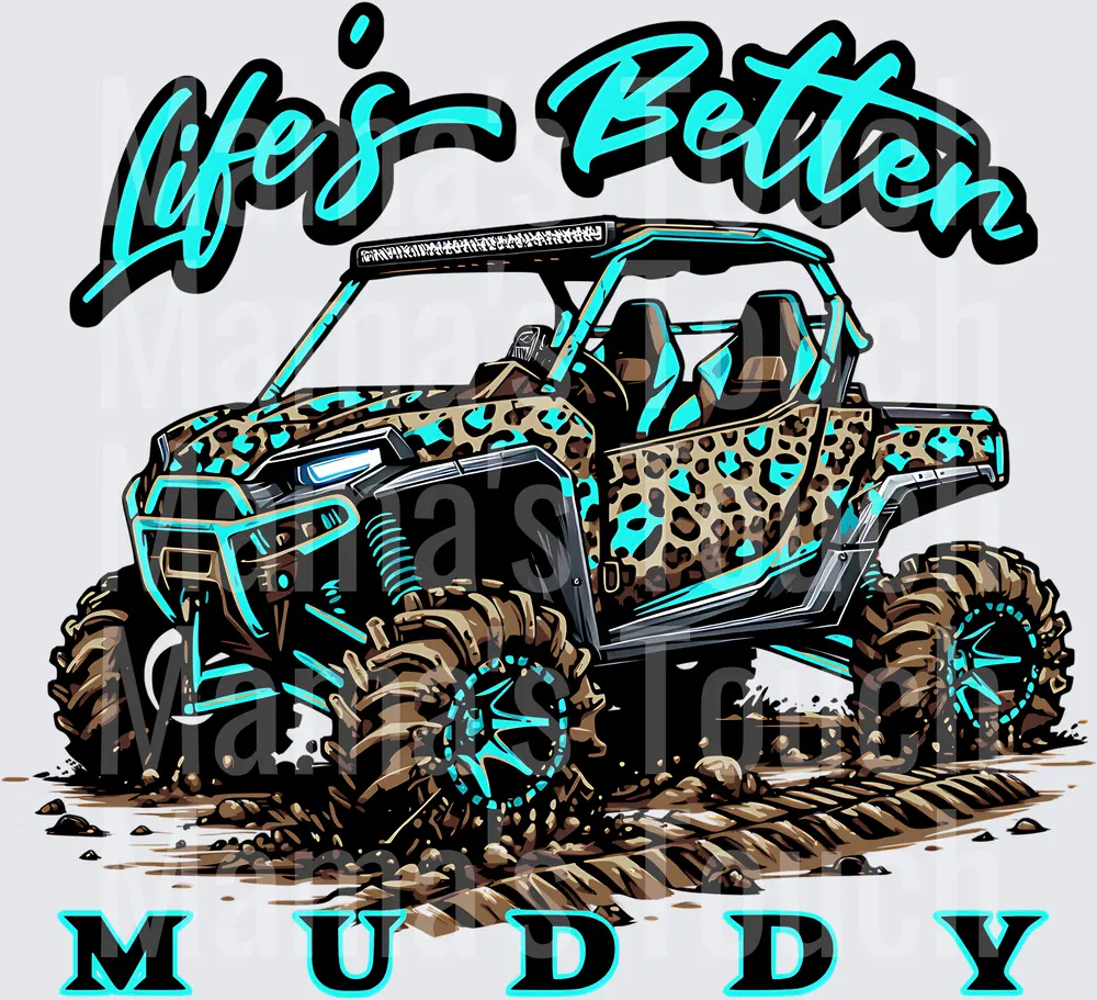 Leopard Print ATV Life's Better Muddy Off-Road Adventure