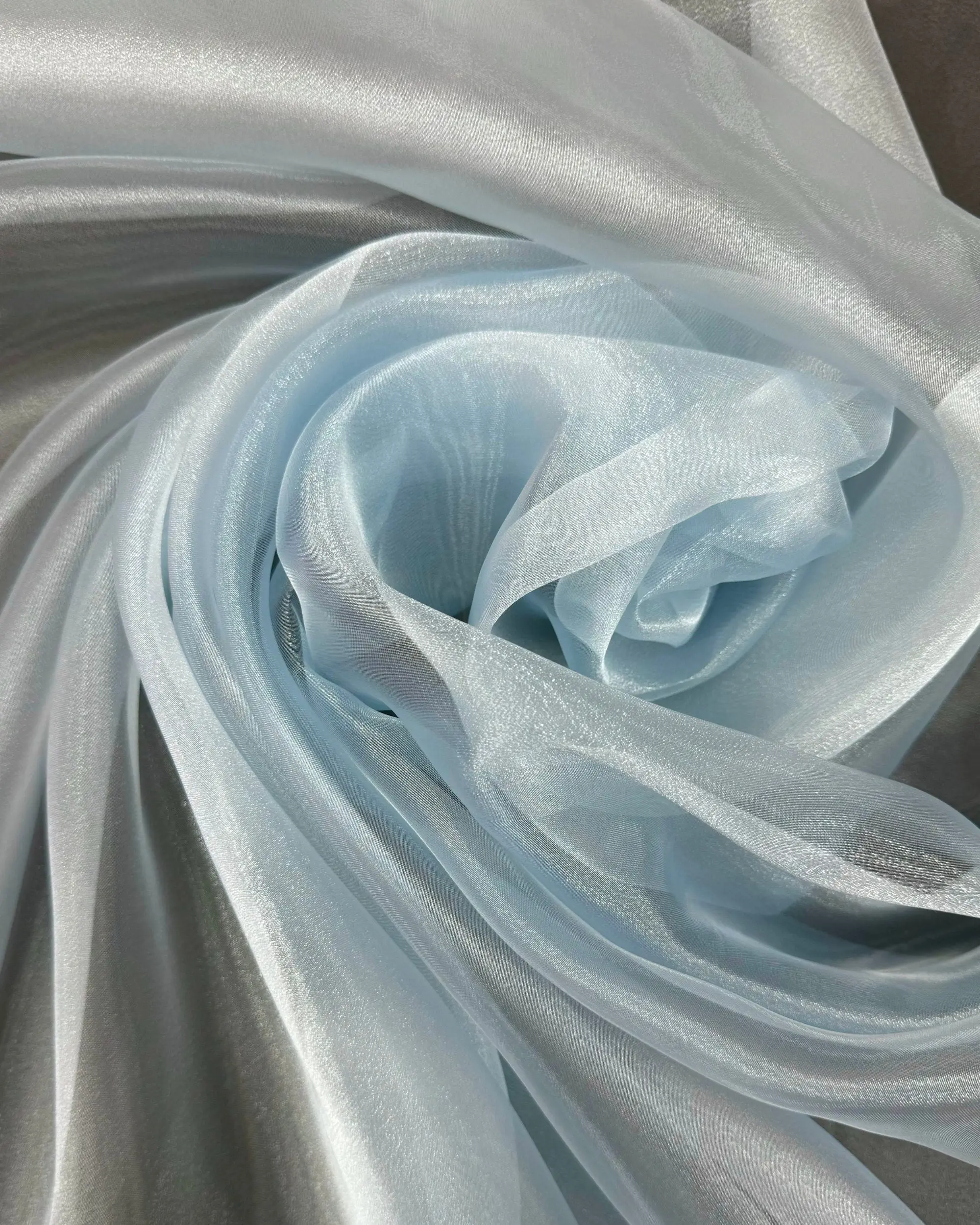 Light Blue Crystal Organza