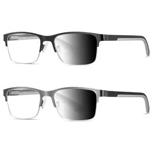 DEIYSEGL Photochromic Glasses 2pcs Blue Light Blocking  Business Metal Fashion   Outdoor Indoor UV400 high-definition vision comfortable universal fit eyeglasses for women