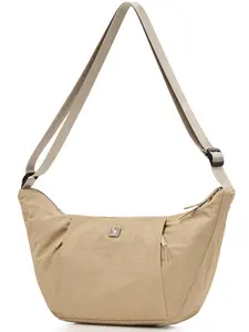 OIWAS Half Moon Foldable Tote Bag, Multi-Pocket Zipper Crossbody Bag, Casual Commuter Sports Messenger Bag, Ideal for Spring Summer