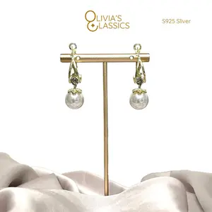 Olivia's Classics Earring Elegant Floral Design Pearl Accents Lustrous Finish Lightweight Comfort Versatile Style Crystal Beads Miniature Pearls