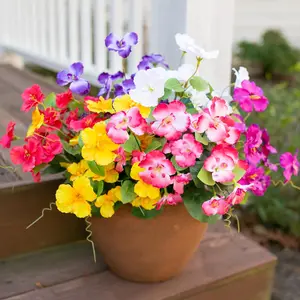 Artificial Hibiscus Flowers Fake Flowers Plants for Outdoor Spring Decoration, 6 Bundles Silk Hibiscus Bouquet Realistic UV Resistant Faux Flowers for Outside Porch Patio Planter Balcony Yard, Mix