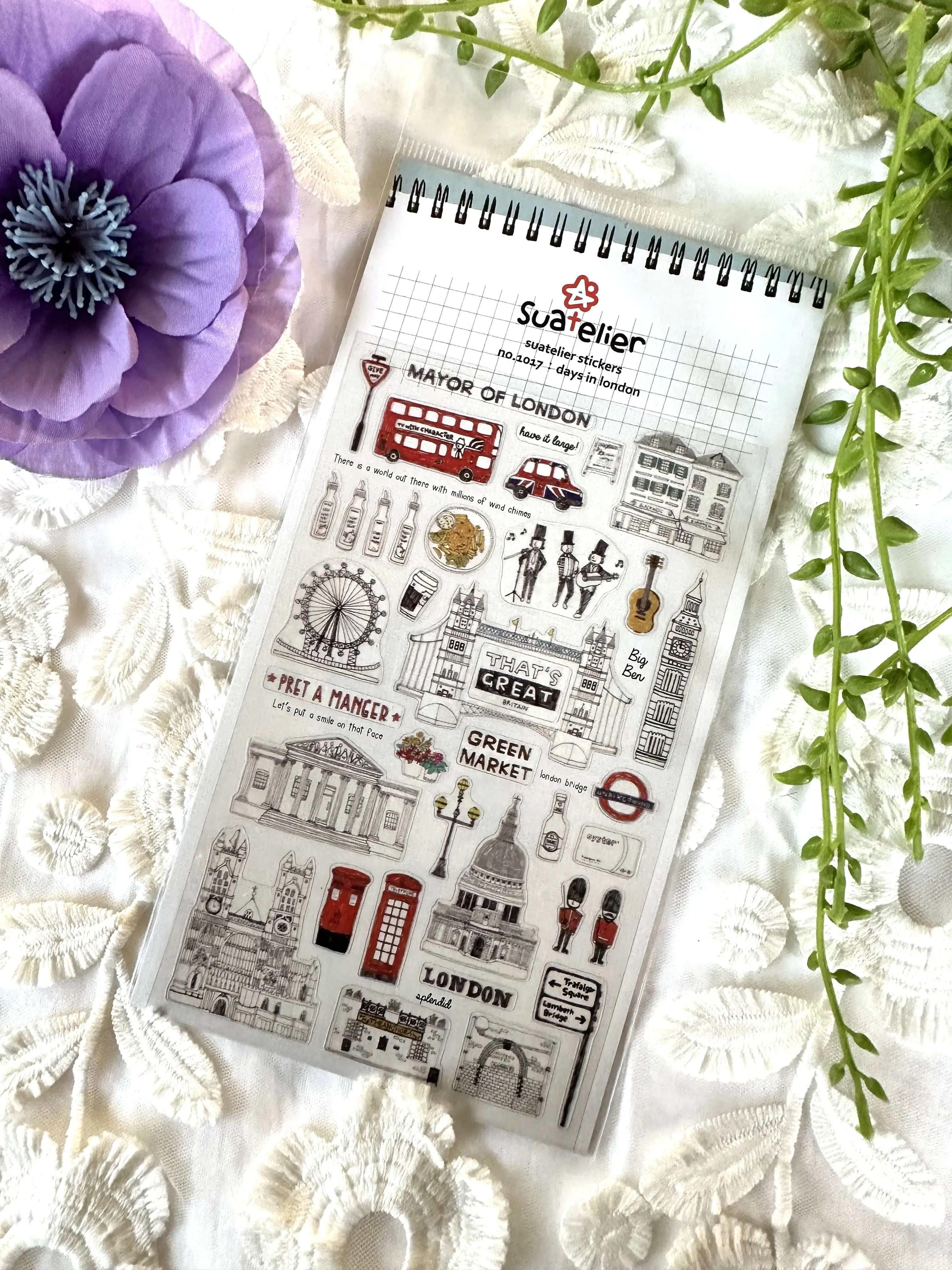 Suatelier Days in London Stickers - London Themed Decorative Stickers