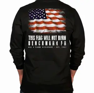 Benchmark FR® X-Large Black Benchmark 3.0 Cotton Flame Resistant T-Shirt With Flag Will 2O0J6 NUM