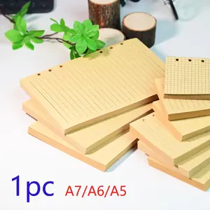 A5/a6/a7 Leather Paper Thickened Loose Leaf Refill, Grid/ruled/blank Replacement Pages, 6-Hole Binding, 80 Sheets/160 Pages