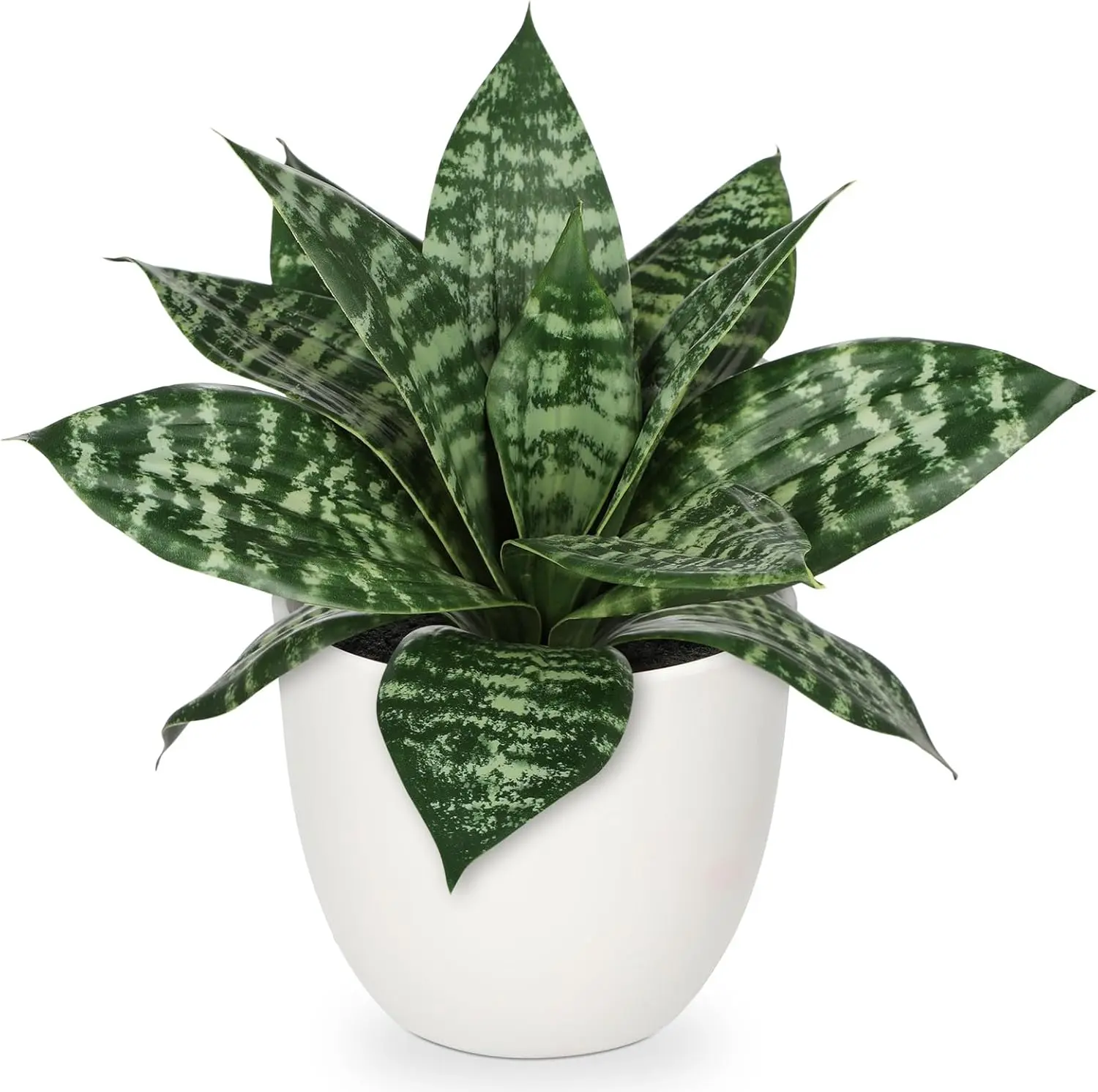 Artificial Snake  9" Faux Agave Succulent  Potted in White Pot  Sansevieria Aloe Tropical  for Desk Modern Office  Bathroom Indoor Outdoor Decor