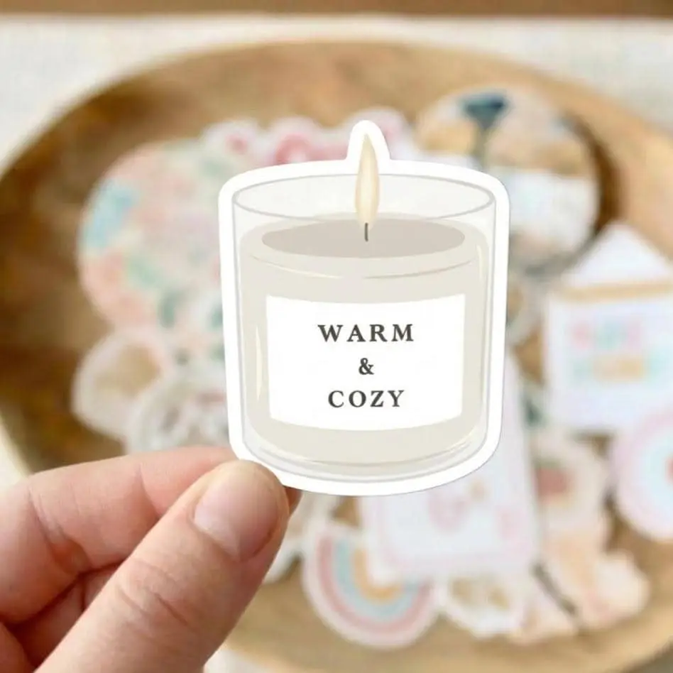 Cozy Candle Sticker | Hygge Vinyl Decal