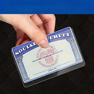 Transparent PVC Card Holder Multi-Purpose ID Protector for Office Student Campus Storage Box Card Clip Organizer