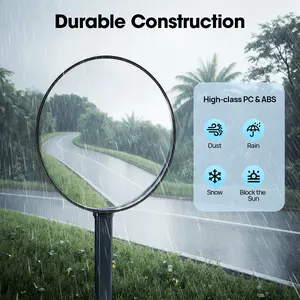 2026 Viral 135° Wide-Angle Convex Mirror - 11.81in PC+ABS Shatterproof for Parking Lot/Warehouse Safety - Adjustable Mounting Bracket Ideal Gift for Road Construction Workers, Shatterproof Glass