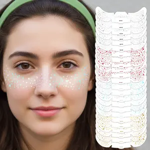 Gold Glitter Freckles Face Temporary Tattoo 6 PCS Makeup Patches Rave Accessories Perfect for Party & Festival Events