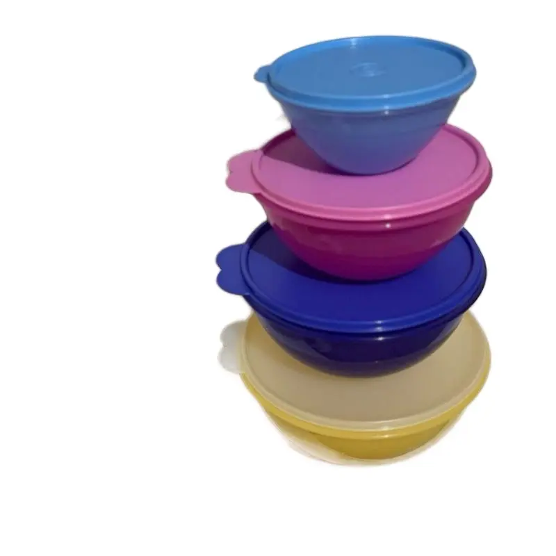Wonderlier 4-Piece Colorful BPA-Free Food Storage Bowls Set, Solid Dishwashable Kitchen Bowls with 12, 8, 5, 2 Cup Capacities for Serving & Storage, Bpa Free Bowls