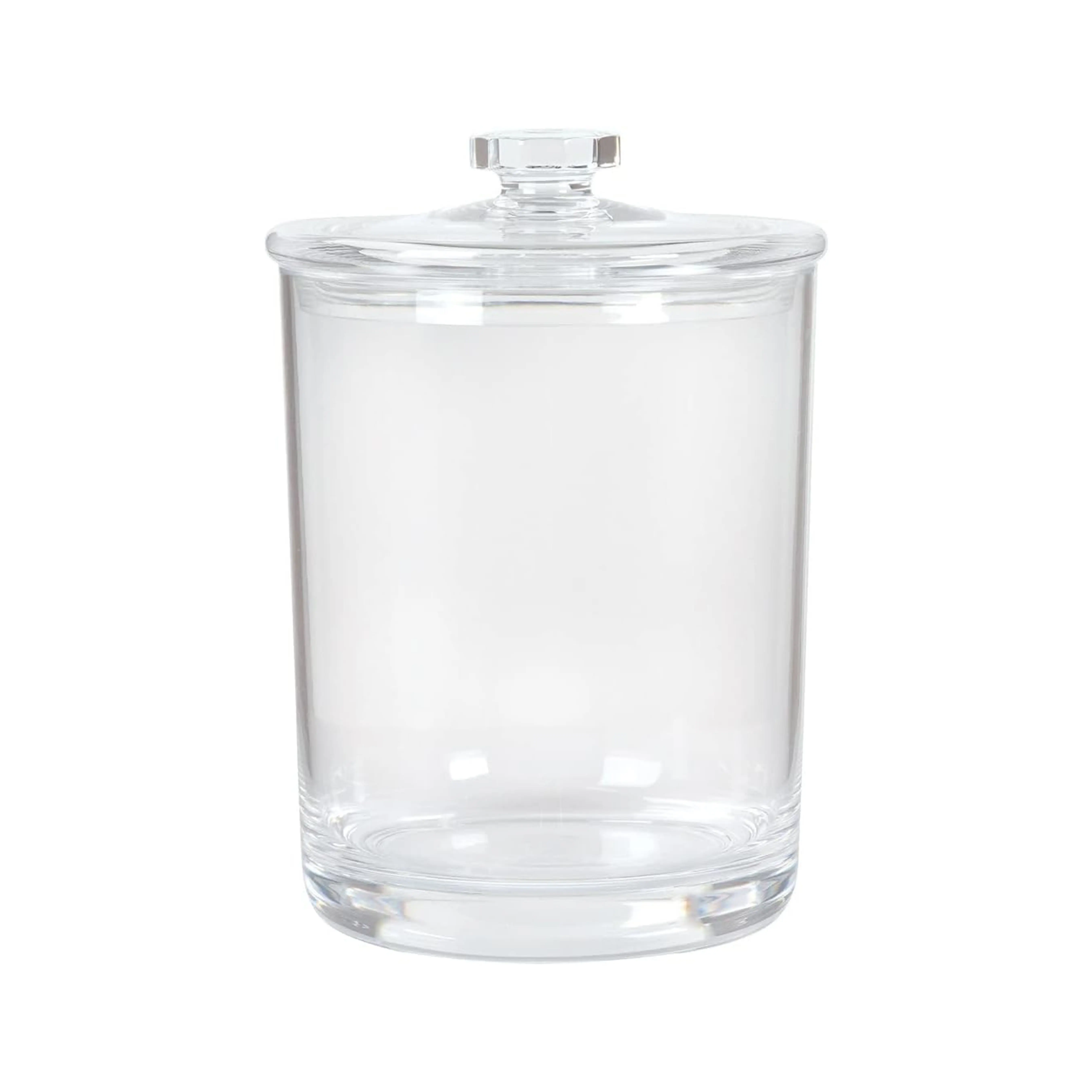 Acrylic Apothecary Jar with Lid, 60 Oz Storage Container for Bathroom, Kitchen and Office, 7.75" x 5"