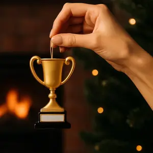 Personalized Kids Trophy Ornament | Custom Name & Year Christmas Gift