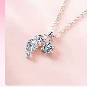 Love and deepspace game, Sylus feather necklace, role-playing, Syus pendant, jewelry accessories, props, Gothic, stainless steel, dainty heart, zirconia