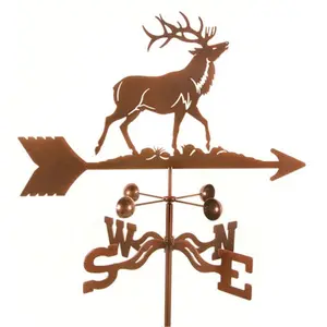 212 MAIN Decorative Outdoor Elk Weathervane - EZ Vane, 25x21x9 in, Laser Cut, Wind Direction Indicator, Deck Mount, Garden Accessories
