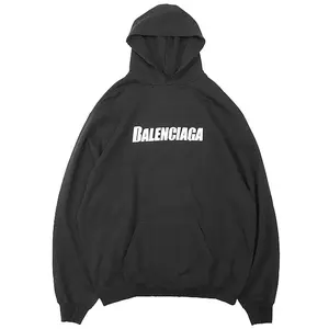 Pre-owned Balenciaga Cotton Small Leather Goods Destroyed Crush Hoodie