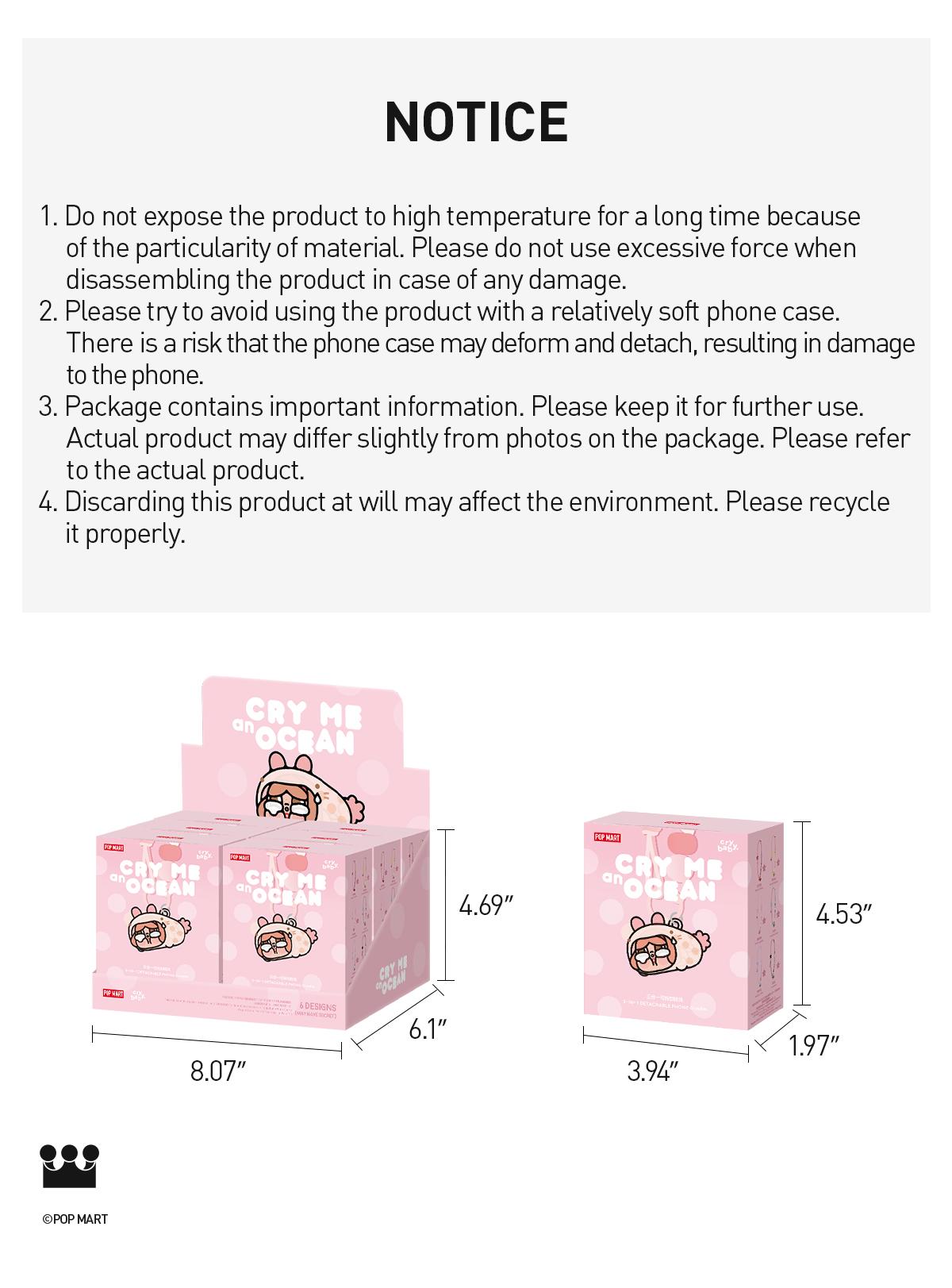 【NEW】POP MART CRYBABY Cry Me an Ocean Series 3-in-1 Detachable Phone Charm Blind Box[ship by May 29th]